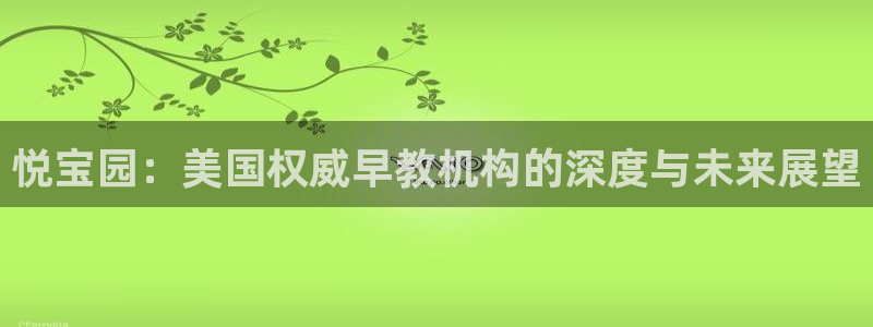 威九国际8ⅹ8x：悦宝园：美国权威早教机构的深度与未来展望